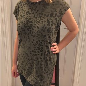 Medium All Saints Leopard Print High-Low Shirt